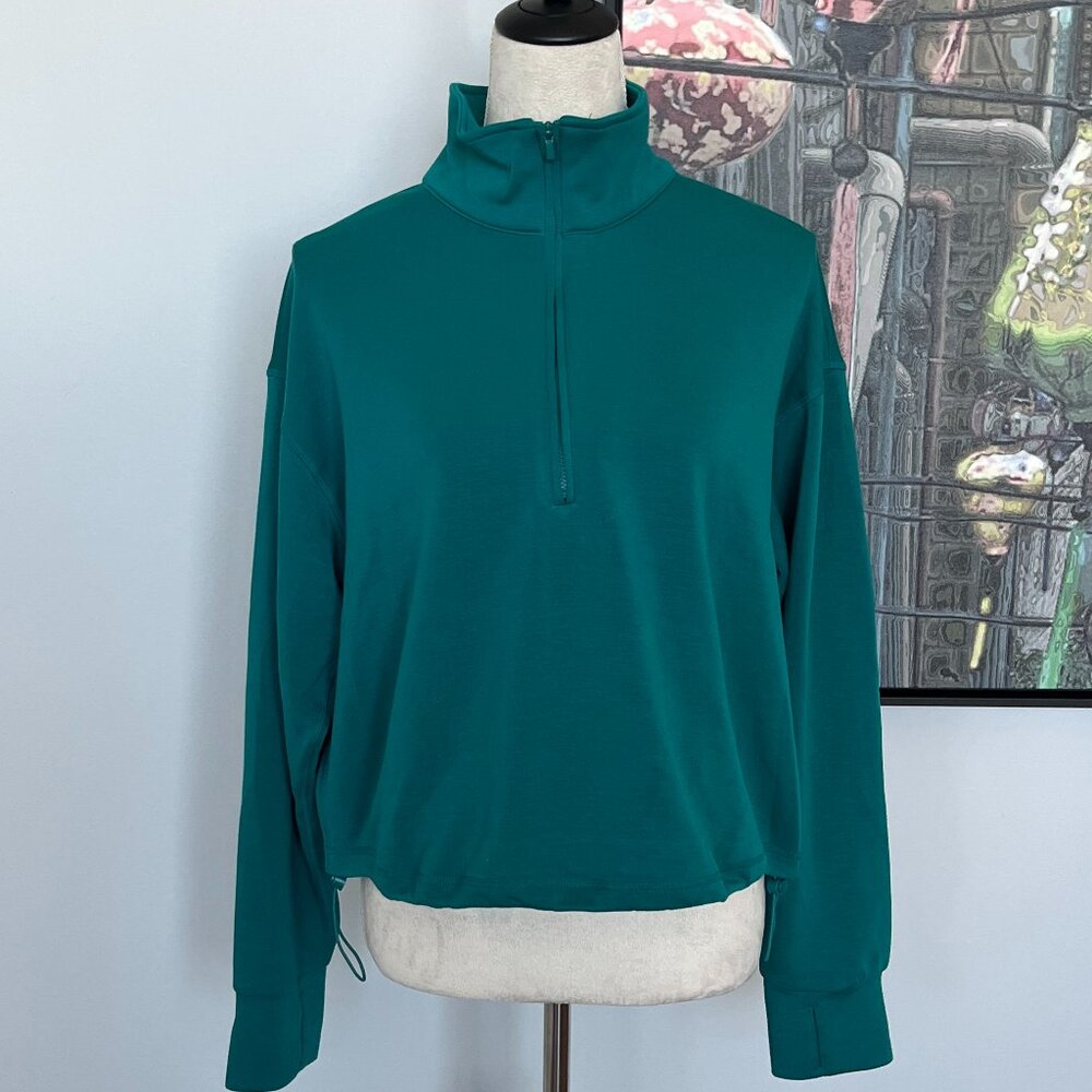 Yogalicious Teal "Delilah" Half-zip Top L
